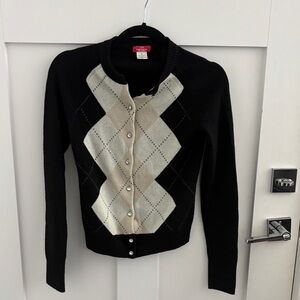 J. Crew Preferita Cashmere Sweater - Black with Pink Label